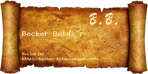Becker Botár névjegykártya